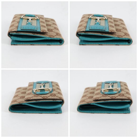 GUCCI Horsebit GG Canvas Wallet Beige Gold 138029 Auth yk19499V - Picture 16 of 16
